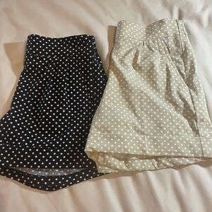 7th Avenue New York & Company Polka Dot Short‎ Set in Black and Cream, Size 6